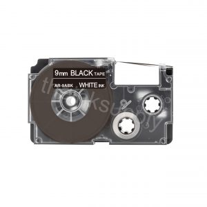 theinksupply compatible Casio XR-9ABK Sticker Label Tape (9mm White on Black)
